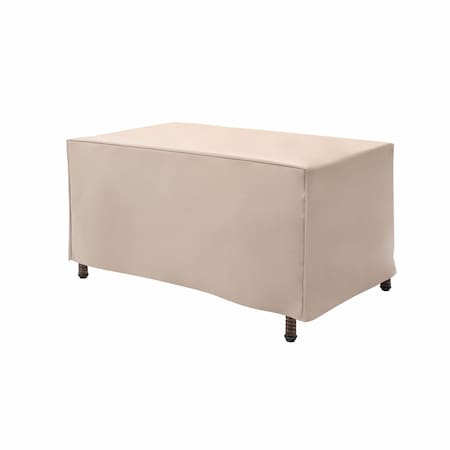 Basics Patio Ottoman/Coffee Table Cover, 37 In. L X 22 In. W X 17 In. H, Beige